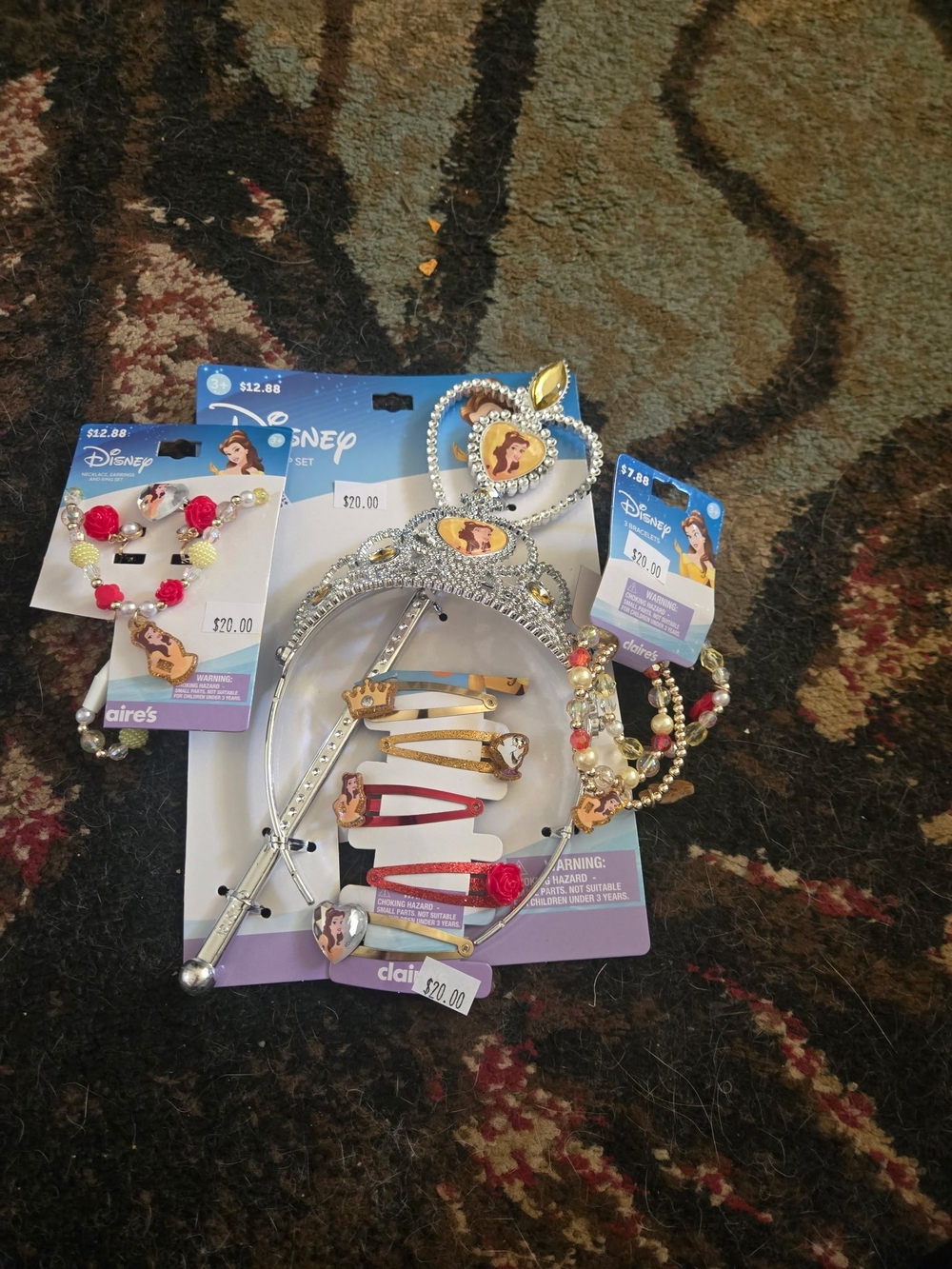 Disney Belle Hair Accessory Set - Gold, Pink, Red